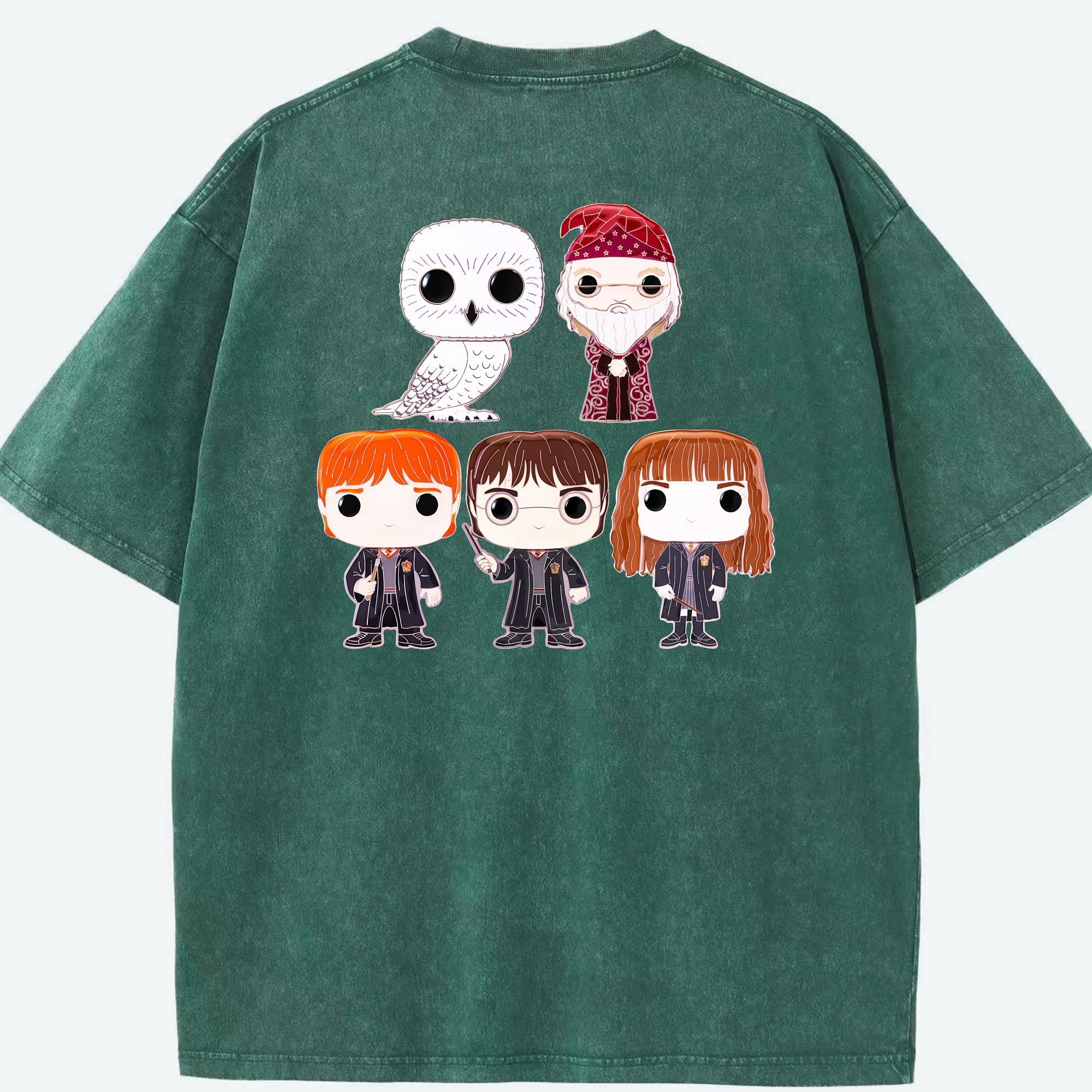 （画像用） Harry Potter ハリー・ポッターシリーズ 綿100% ヴィンテージ風 半袖Tシャツ（背面プリント）
